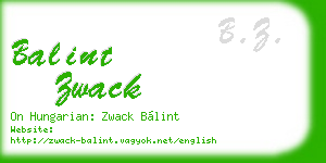 balint zwack business card