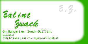 balint zwack business card